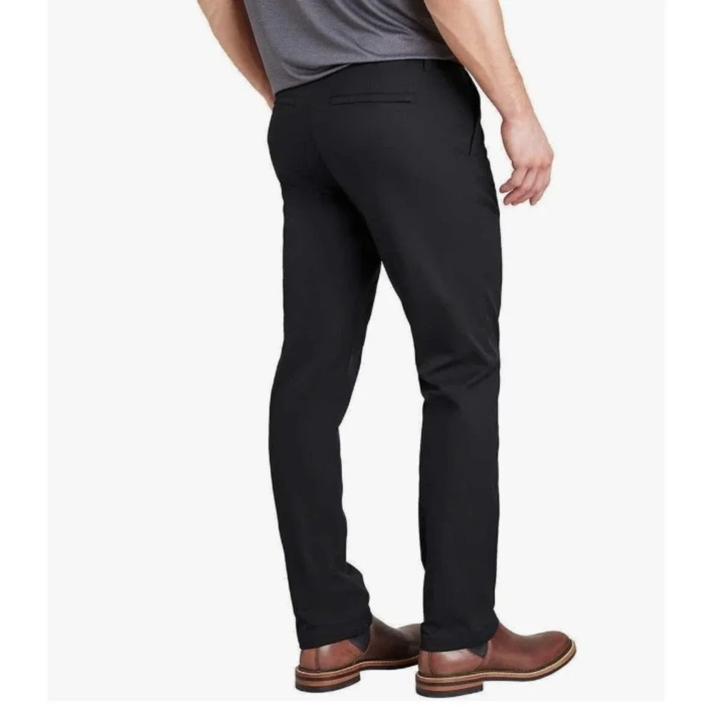 English Laundry Mens Flat Front Chino Pants Black 40x30 Straight Leg Trousers - Picture 3 of 4